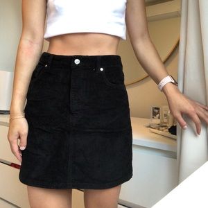 ZARA black corduroy mini skirt